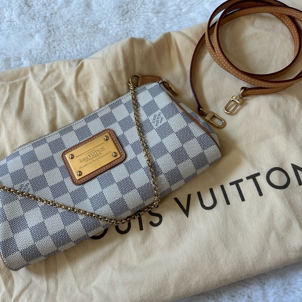 Louis Vuitton Eva Crossbody Clutch in Damier Azur